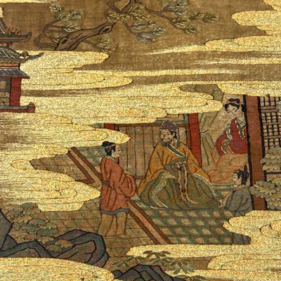 A Chinese kesi 'Yang Guifei 楊貴妃' panel — photo 10