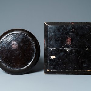 A Chinese lacquered and painted wooden 'Feng Shui' compass, various marks, 19th C. — 照片 7