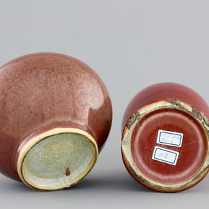 A Chinese langyao baluster-shaped vase and a peachbloom red vase, 19th C. — foto 5