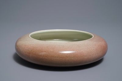 A Chinese langyao-glazed brush washer, Kangxi mark, 19th C.