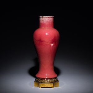 A Chinese langyao-glazed 'guanyin zun' vase with a gilt bronze mount, Kangxi — photo 1