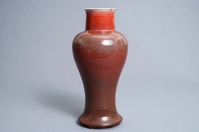 A Chinese langyao slender baluster vase, 19th C.