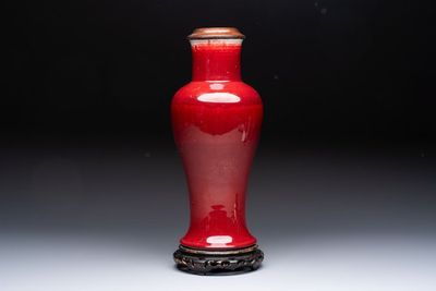 A Chinese langyao vase mounted as a lamp, 18th C.