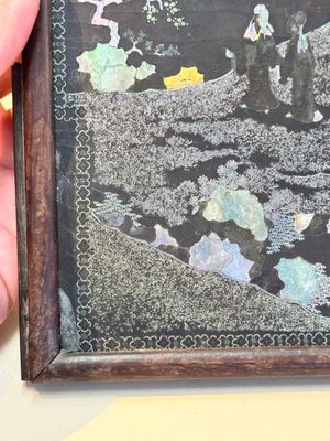 A Chinese laque burgauté and hongmu table screen, Qing — photo 17