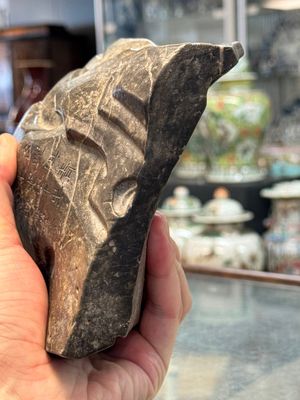 A Chinese Lingbi stone scholar's rock on wooden stand, Yun Tai 雲台 mark, 19/20th C. — photo 9