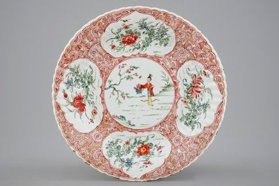 A Chinese lobed famille verte dish, Kangxi, 18th C.