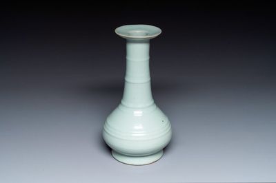 A Chinese Longquan celadon bottle vase, Song/Yuan