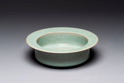 A Chinese Longquan celadon brush washer, Song or later