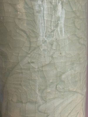 A Chinese Longquan celadon cylindrical vase with incised floral design, Ming — photo 12