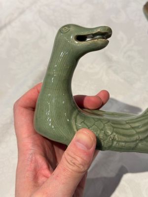 A Chinese Longquan celadon duck-form censer, Ming — photo 8