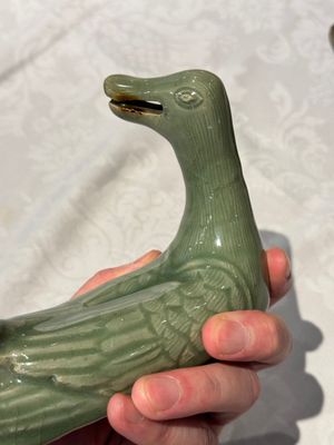 A Chinese Longquan celadon duck-form censer, Ming — photo 9