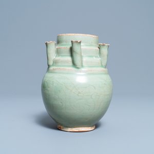 A Chinese Longquan celadon five-spouted urn, Song — photo 4
