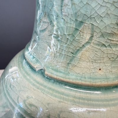 A Chinese Longquan celadon-glazed incised 'Peony' yenyen vase — photo 17
