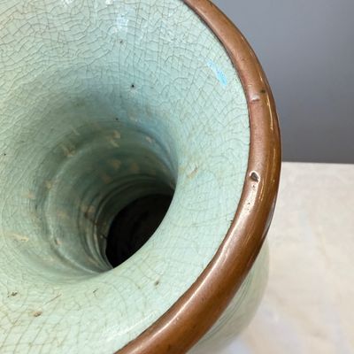 A Chinese Longquan celadon-glazed incised 'Peony' yenyen vase — photo 19