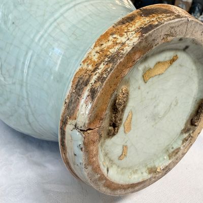 A Chinese Longquan celadon-glazed incised 'Peony' yenyen vase — photo 22