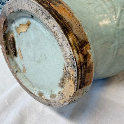 A Chinese Longquan celadon-glazed incised 'Peony' yenyen vase — photo 23
