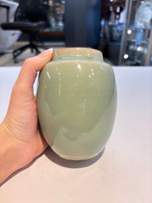 A Chinese Longquan celadon jar and a small Ge-type 'Hu' vase, Song and later — photo 2
