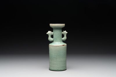 A Chinese Longquan celadon 'kinuta' vase, Yuan/Ming