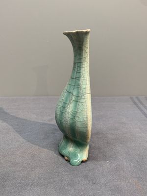 A Chinese Longquan celadon lobed bottle vase, Song — photo 2