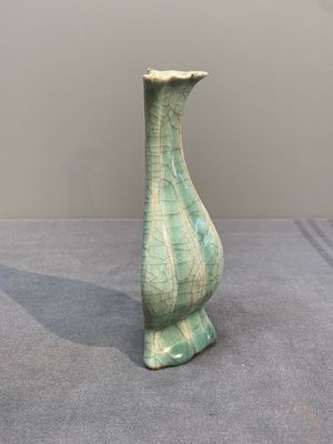 A Chinese Longquan celadon lobed bottle vase, Song — photo 4
