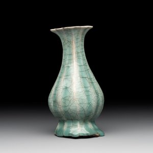 A Chinese Longquan celadon lobed bottle vase, Song — photo 1