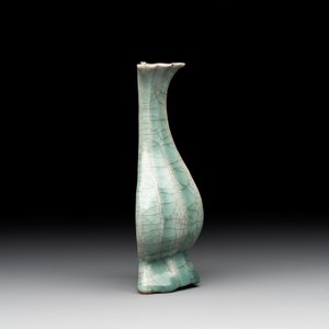 A Chinese Longquan celadon lobed bottle vase, Song — photo 2
