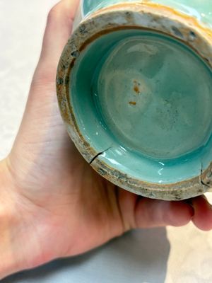 A Chinese Longquan celadon 'Lotus' jar with bronze mount, Song — photo 8