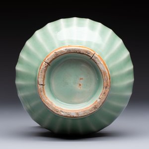 A Chinese Longquan celadon 'Lotus' jar with bronze mount, Song — photo 6
