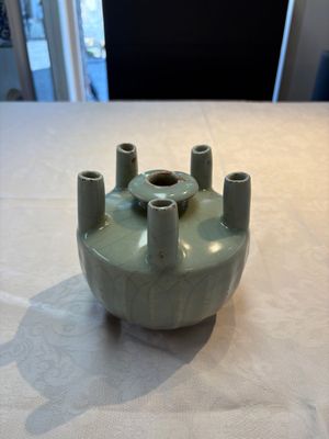 A Chinese Longquan celadon quintuple-tube vase, Yuan — photo 1