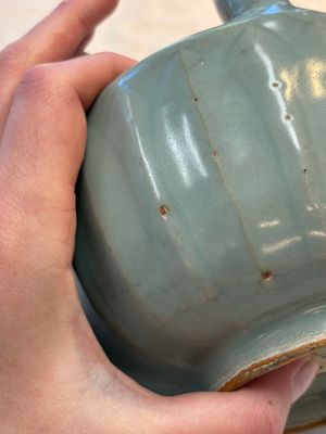 A Chinese Longquan celadon quintuple-tube vase, Yuan — photo 12