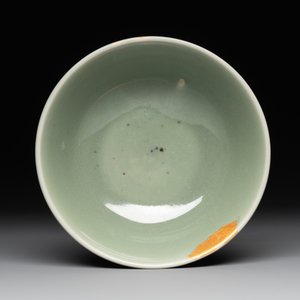 A Chinese Longquan celadon stem cup and two saucers, Ming — photo 3