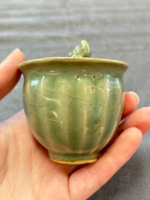 A Chinese Longquan celadon 'Trick Cup', Ming or later — photo 2