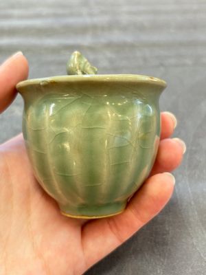 A Chinese Longquan celadon 'Trick Cup', Ming or later — photo 4