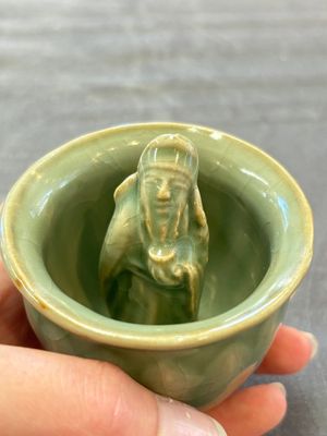 A Chinese Longquan celadon 'Trick Cup', Ming or later — photo 6