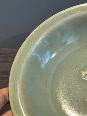 A Chinese Longquan celadon 'twin fish' plate, Yuan/Ming — photo 4