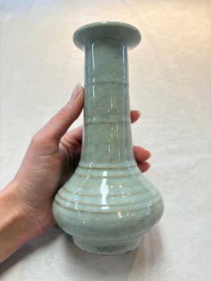 A Chinese Longquan celadon vase, possibly Yuan/Ming — photo 1