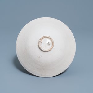 A Chinese luanbai bowl with molded design of characters and floral sprigs, Yuan — photo 7
