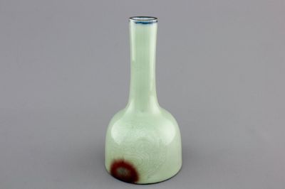 A Chinese mallet-shaped celadon vase with anhua decoration, 18th C.