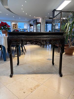 A Chinese marble-topped hongmu console table, 19/20th C. — photo 3