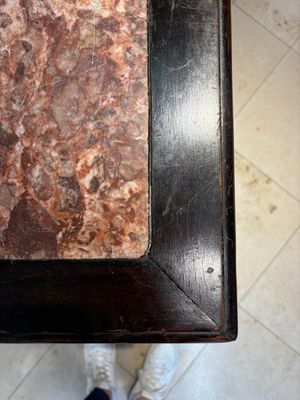 A Chinese marble-topped hongmu console table, 19/20th C. — photo 6