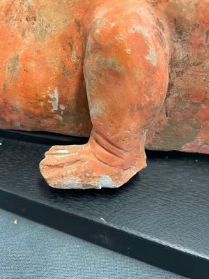 A Chinese Mingqi terracotta amphibian-shaped grave guardian with human head, Western Han — photo 6