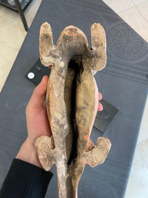 A Chinese Mingqi terracotta amphibian-shaped grave guardian with human head, Western Han — photo 8