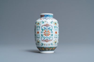 A Chinese miniature doucai vase, Yongzheng mark and of the period