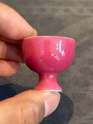 A Chinese miniature ruby-pink-glazed stem cup, Yongzheng mark, Republic — photo 4