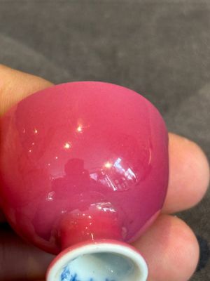 A Chinese miniature ruby-pink-glazed stem cup, Yongzheng mark, Republic — photo 10
