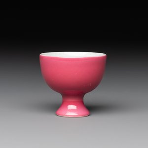 A Chinese miniature ruby-pink-glazed stem cup, Yongzheng mark, Republic — photo 2