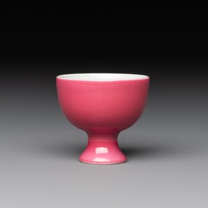 A Chinese miniature ruby-pink-glazed stem cup, Yongzheng mark, Republic — photo 3