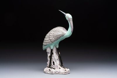 A Chinese model of a crane, 20th C.