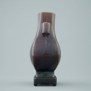 A Chinese monochrome aubergine fanghu shape vase, 19th C. — photo 3