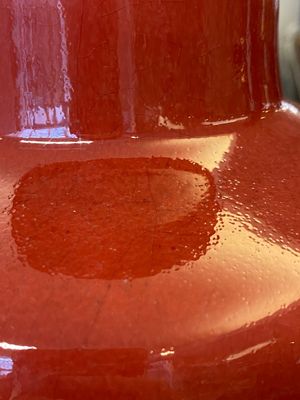 A Chinese monochrome copper-red rouleau vase, 18/19th C. — 照片 12